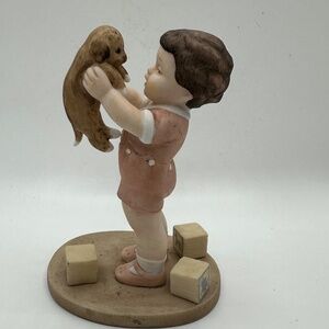 Vtg Bessie Pease Gutmann Bisque Porcelain Figurine Toddler Holding Puppy